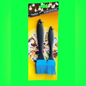 Signature Silicone Basting Brush Set with Blue Bristles